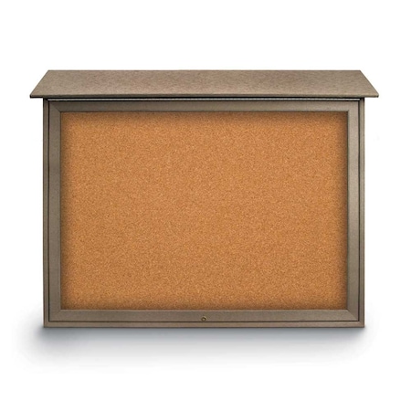 United Visual Products Indoor Enclosed Combo Board, 42"x32", Satin Frame/Grey & Forbo UVCB4232-GREY-FORBO
